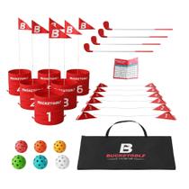 Backyard Golf Game Bucketgolf Game, pacote de 6 buracos com tacos
