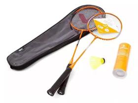 Badminton Vollo 2 Raquetes 3 Petecas Raqueteira Original