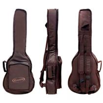 Bag Capa Almofadada Cargo Para Violão Folk Rozini Marrom
