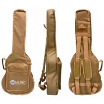 Bag Capa Almofadada Para Violão Giannini Baby Bege Com Alças