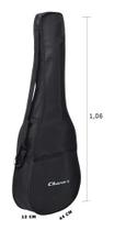 Bag capa violão folk clássico simples em nylon com bolso alça de mão e lateral estudante semi impermeável
