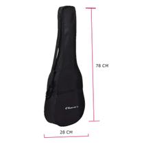 Bag capa violão kids 1/4 simples nylon com bolso e alça de mão e lateral para criança infantil semi impermeável