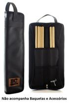 Bag de Baquetas BC Batera Clube Black Signature Tommaso em material sintético e tamanho compacto Bag de Baquetas BC Batera Clube Black Signature Tommaso em material sintético e tamanho compacto