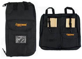 Bag de Baquetas Liverpool Premium Black 02P-BAG Tamanho Grande com Várias Repartições