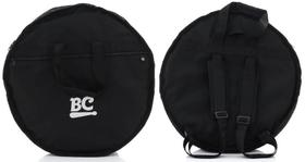 Bag de Pratos Batera Clube BC The Black em Nylon 600 com Alça de Mochila para Pratos até 22
