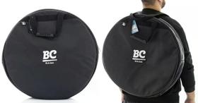 Bag de Pratos BC Bags Batera Clube Signature Via Black 22 em Eco Couro com alça de mochila Bag de Pratos BC Bags Batera Clube Signature Via Black 22 em Eco Couro com alça de mochila