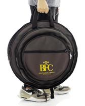Bag de Pratos BFC Brazilian Finest Cymbals Marrom Eco Couro 3 Divisões para Pratos 22 by Knocs (9958)