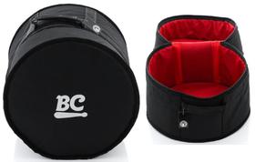 Bag de Tom Batera Clube BC The Black 14 em Nylon 600 com reforço interno em tecido vermelho