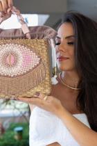 Bag Luxo em Palha Olho Grego Bordado a Mão Bag Luxo em Palha Olho Grego Bordado a Mão