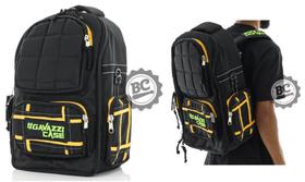 Bag Mochila Gavazzi Preta com Amarelo para Bateristas e uso diverso para baquetas, laptop e acessórios