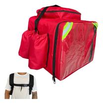 Bag Motoboy Delivery 42 Litros Impermeável Entregas Mochila Vermelha - MD MOTOPARTS