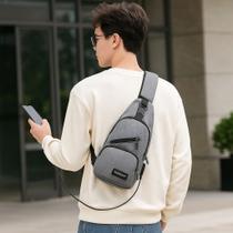 Bag Unissex Entrada Usb Leva Celular Carteira Documento Fone Bolsa Mochila Ombro