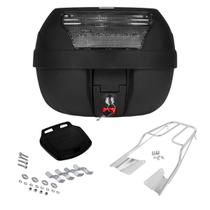 Bagageiro Aço Cromado Honda CG Titan 2016 à 2023 + Bau 28L Vermelho Preto Fumê Bagageiro Aço Cromado Honda CG Titan 2016 à 2023 + Bau 28L Vermelho Preto Fumê