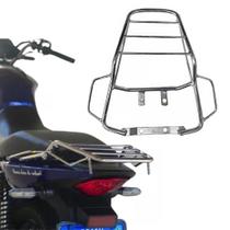 Bagageiro Churrasqueira Cromado Compativel Moto Fan 125/150 2009 a 2013