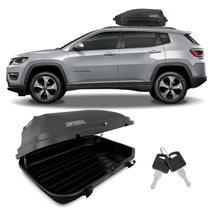 Bagageiro Maleiro de Teto Motobul Jeep Compass 2012 a 2022 270 Litros 50KG Preto