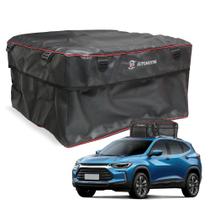 Bagageiro Maleiro de Teto Universal 240 Litros Lona Impermeável Preto e Vermelho