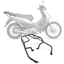 Bagageiro Suporte Bauleto Pro Tork Sansão Moto Biz 125 2006 a 2010 Aço Preto