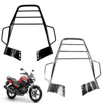 bagageiro Suporte Moto Yamaha Factor 125/150 Fazer 150 Ano 2016 Até 2022 Com Alça Preto Cromado