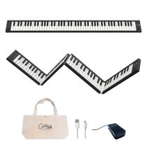 Bagagem de mão dobrável para piano de 88 teclas ultraportátil com 128 vozes Bagagem de mão dobrável para piano de 88 teclas ultraportátil com 128 vozes
