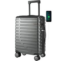 Bagagem de mão EMPSIGN de 20 polegadas com rodas giratórias cinza escuro