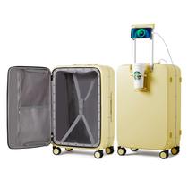 Bagagem despachada mixi Lark Yellow com porta-copos e carregador de 24 polegadas