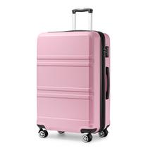 Bagagem Kono expansível de 71 cm em ABS com tampa giratória rosa