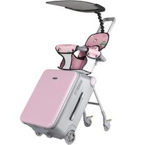 Bagagem Mala Rosa expansível rodas giratórias assento infantil Bagagem Mala Rosa expansível rodas giratórias assento infantil
