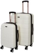 Bagagem Rockland Melbourne Hardside Expansível Spinner Branca Bagagem Rockland Melbourne Hardside Expansível Spinner Branca