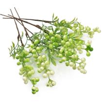 Bagas artificiais HUIANER 6 peças brancas verdes 34cm
