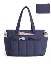 BAGSMART Bolsa Tote para Mulheres, Conjunto com 2 Bolsas Puffer com Zíper, Bolsa Matelassê para Enfermeira para Trabalho, Viagem e Faculdade, Azul-Marinho BAGSMART Bolsa Tote para Mulheres, Conjunto com 2 Bolsas Puffer com Zíper, Bolsa Matelassê para Enfermeira para Trabalho, Viagem e Faculdade, Azul-Marinho