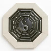 Baguá Céu Posterior Yin Yang Madeira Pátina Oitavado 12,5 Cm Baguá Céu Posterior Yin Yang Madeira Pátina Oitavado 12,5 Cm