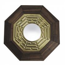 Baguá do Céu Posterior com Espelho Convexo 18cm - Quadro Feng Shui