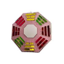Baguá Feng Shui Vidro Colorido Rosa Octogonal 16 Cm - Meta Atacado