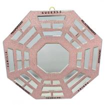 Baguá Octogonal Feng Shui Vidro Espelho 16 cm- Escolha a Cor - Bialluz Presentes