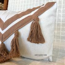 Baguete Capa de Almofada Retangular Fita Pompom Decorativa