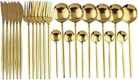 Baihuaxin Conjunto Talheres Dourados, 24 Peças, 6 Pessoas,