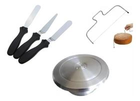 Bailarina 40cm + 3 Espátulas Chocolate Bolo + Nivelador Bailarina 40cm + 3 Espátulas Chocolate Bolo + Nivelador