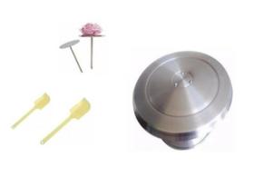 Bailarina 40cm Para Confeitar + 2 Pão Duro + Suporte Rosas