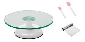 Bailarina Giratória De Vidro P/ Confeitar Bolos + Espátulas Bailarina Giratória De Vidro P/ Confeitar Bolos + Espátulas