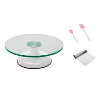 Bailarina Giratória De Vidro Para Confeitar Bolos Branca, Espátula Tubular, 2 PVC
