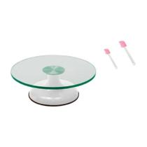 Bailarina Giratória De Vidro Para Decorar Bolos Branca, 2 Espátulas PVC
