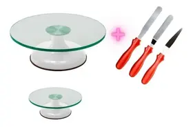 Bailarina Giratória De Vidro Profissional + Kit 3 Espátulas