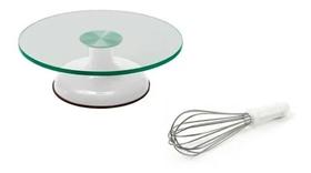 Bailarina Giratória Vidro P/ Decorar Bolos + Batedor De Bolo