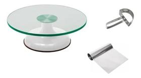 Bailarina Giratória Vidro P/ Decorar Bolos + Espátulas Inox Bailarina Giratória Vidro P/ Decorar Bolos + Espátulas Inox