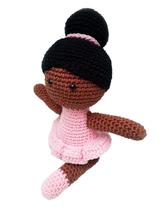 Bailarina Negra Crochê Amigurumi 28 cm