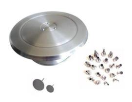 Bailarina P/ Decorar Bolo 30cm + Jogo Bicos 22 Peças + 2 Suporte de Rosas