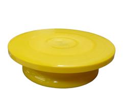 Bailarina redonda giratória polipropileno 30x8cm amarela bailarina com esfera