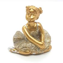 Bailarina Sentada Estatueta Enfeite Decoração Resina 4 cm Bailarina Sentada Estatueta Enfeite Decoração Resina 4 cm