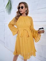 Bainha de Ruffle Simples Boho Vestido Bainha de Ruffle Simples Boho Vestido