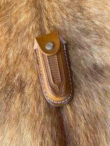 Bainha para canivete de couro